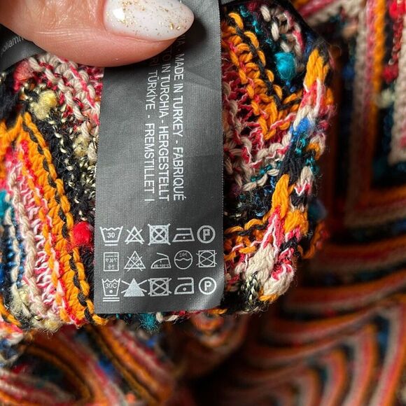 Zara Knit Multicolor Chevron Maxi zigzag Dress Sleeveless Crochet Style Size M ( - Picture 11 of 14